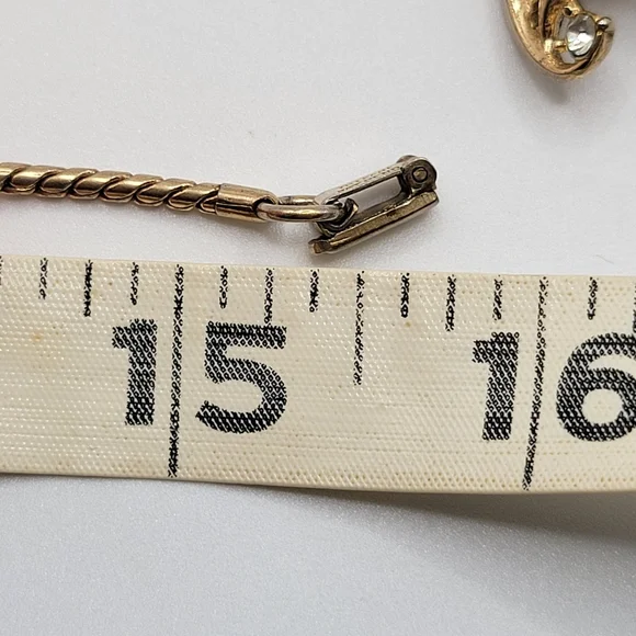 VTG Trifari Clear Rhinestones Pendant Necklace & Coordinating Earrings | SIGNED - Picture 12 of 12